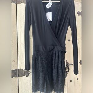Diane Von urstenberg black lace romper